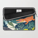 Three Crocodiles_Wildlife Jungle Animals Forest_Whimsical Scary Quirky Crocs_Eclectic Tropical Laptop Sleeve Gallery Image 2