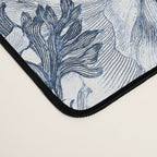 Floral Toile, Blue with White Background Desk Mat Gallery Image 4