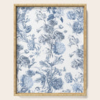 Floral Toile, Blue with White Background Serving Tray Gallery Image 1