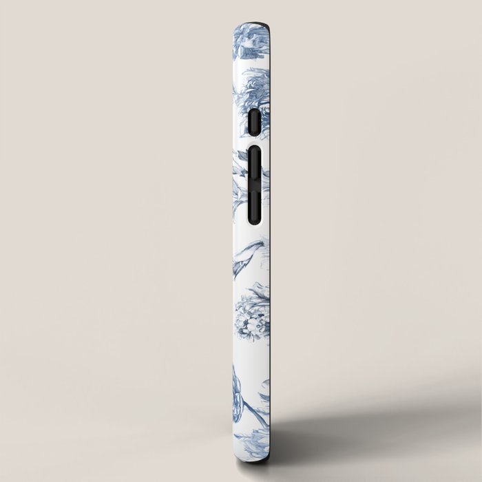 Floral Toile, Blue with White Background iPhone Case Gallery Image 2