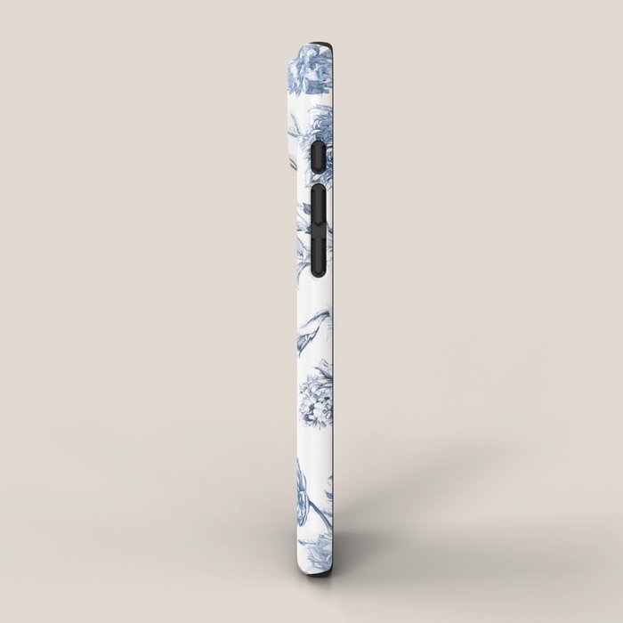 Floral Toile, Blue with White Background iPhone Case Gallery Image 2