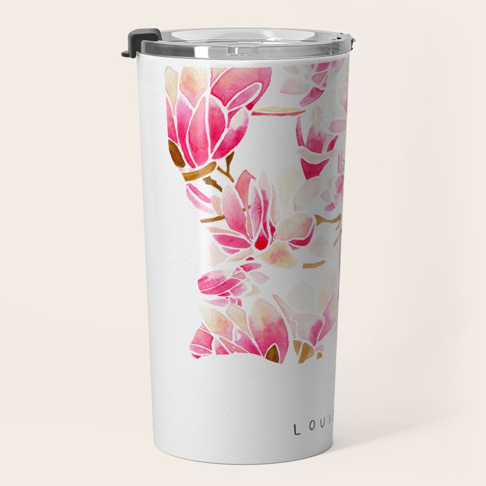 Louisiana State Flower - Magnolias Travel Mug Gallery Image 3