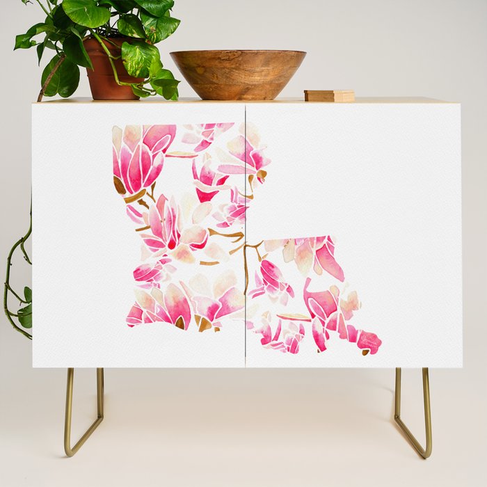 Louisiana State Flower - Magnolias Credenza Gallery Image 1