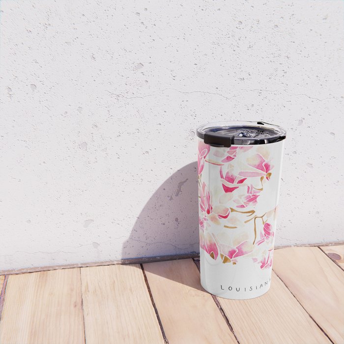 Louisiana State Flower - Magnolias Travel Mug Gallery Image 4