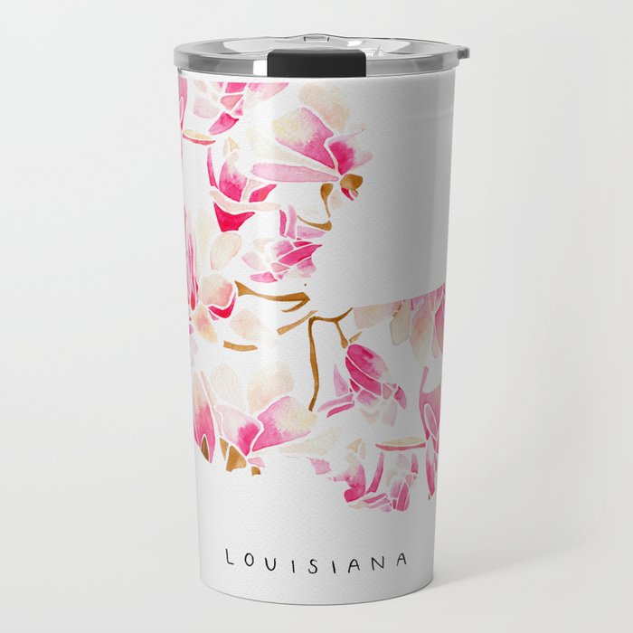 Louisiana State Flower - Magnolias Travel Mug Gallery Image 1