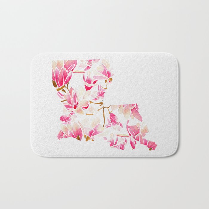 Louisiana State Flower - Magnolias Bath Mat Gallery Image 1