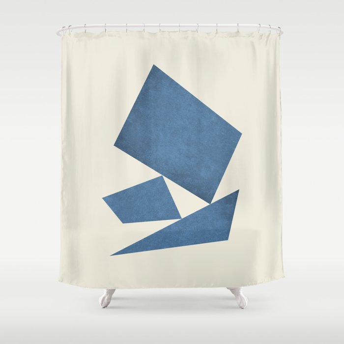 3 Forms Composition - Blue Shower Curtain Gallery Image 1