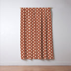 Vintage Stars X Brick Red Window Curtain Gallery Image 3