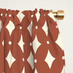 Vintage Stars X Brick Red Window Curtain Gallery Image 2