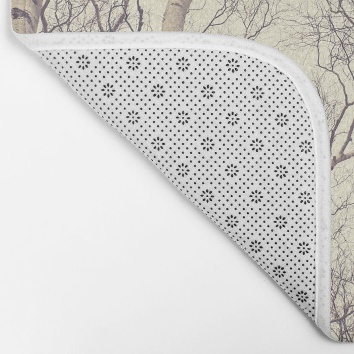 Winter Birch Trees - Scandinavian decor nature photograph Bath Mat Gallery Image 2
