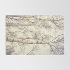 Winter Birch Trees - Scandinavian decor nature photograph Rug Gallery Image 2