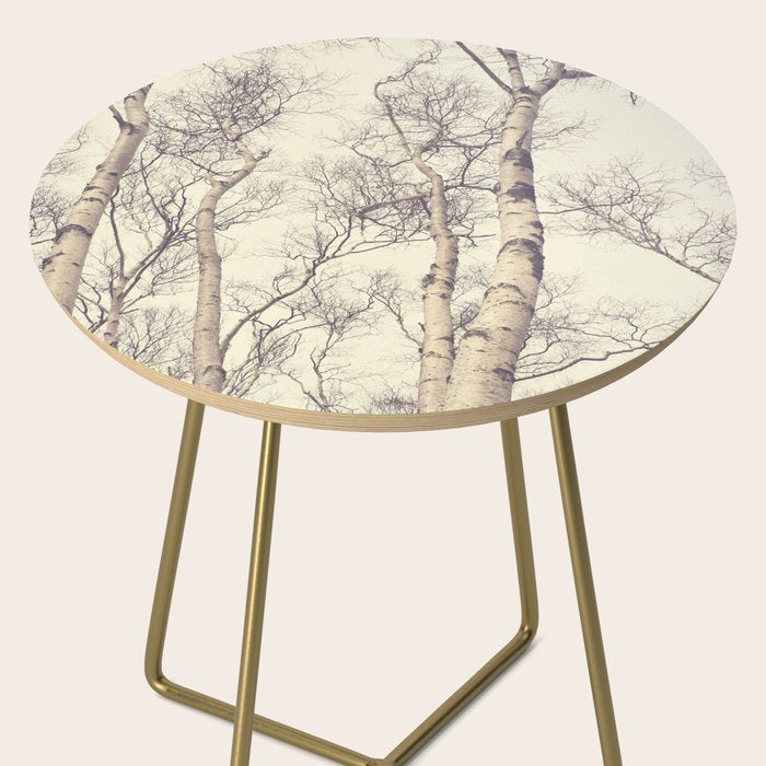 Winter Birch Trees - Scandinavian decor nature photograph Side Table Gallery Image 2