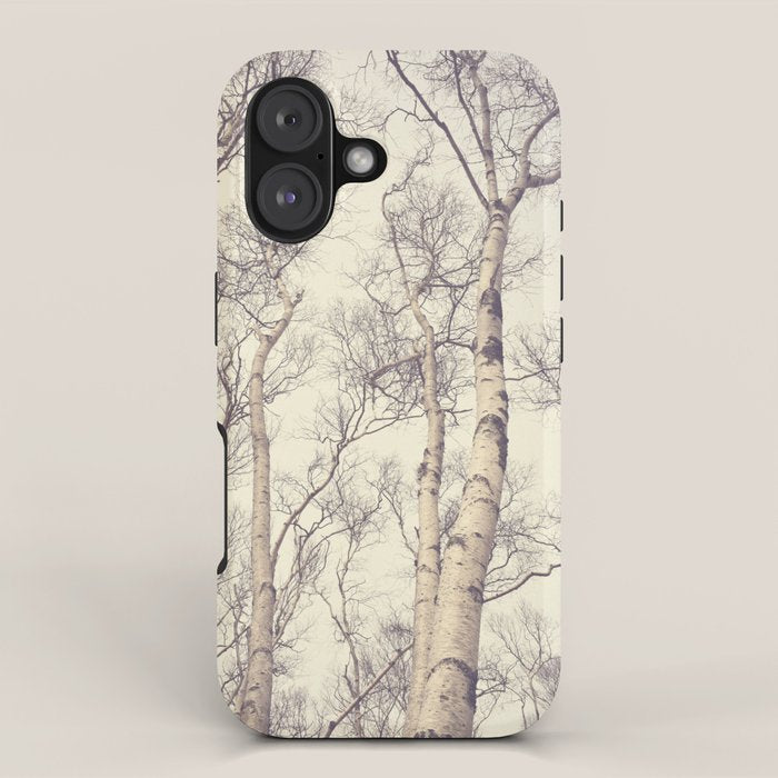 Winter Birch Trees - Scandinavian decor nature photograph iPhone Case Gallery Image 1
