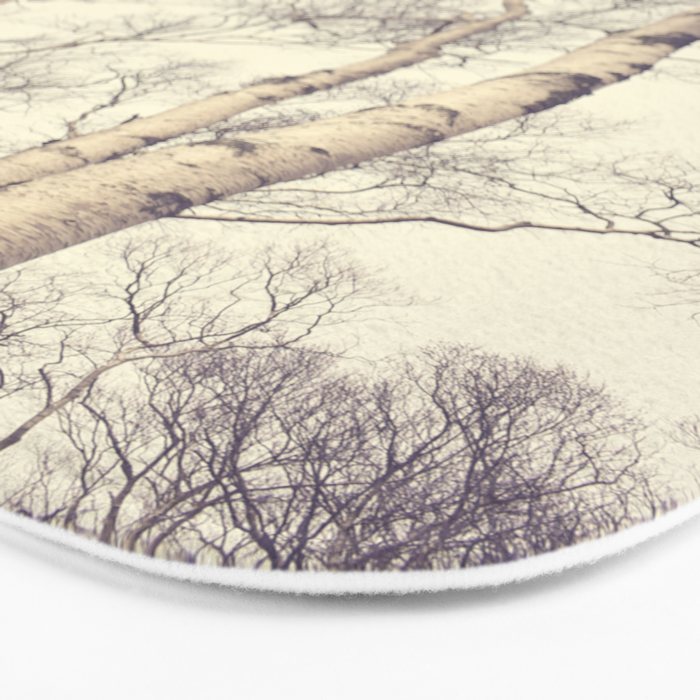 Winter Birch Trees - Scandinavian decor nature photograph Bath Mat Gallery Image 3