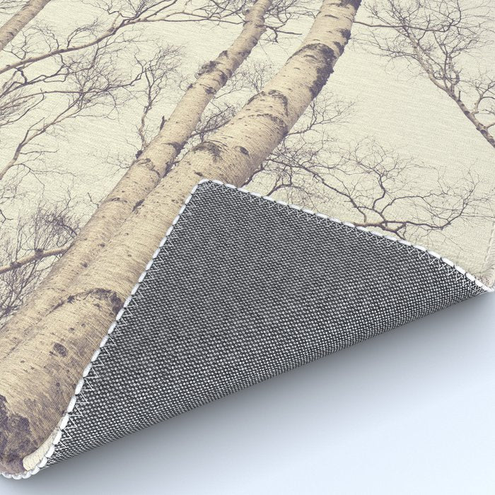 Winter Birch Trees - Scandinavian decor nature photograph Rug Gallery Image 4