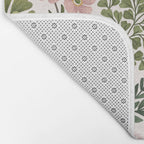 Herbarium ~ vintage inspired botanical art print ~ white Bath Mat Gallery Image 2