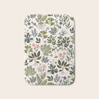Herbarium ~ vintage inspired botanical art print ~ white Bath Mat Gallery Image 1