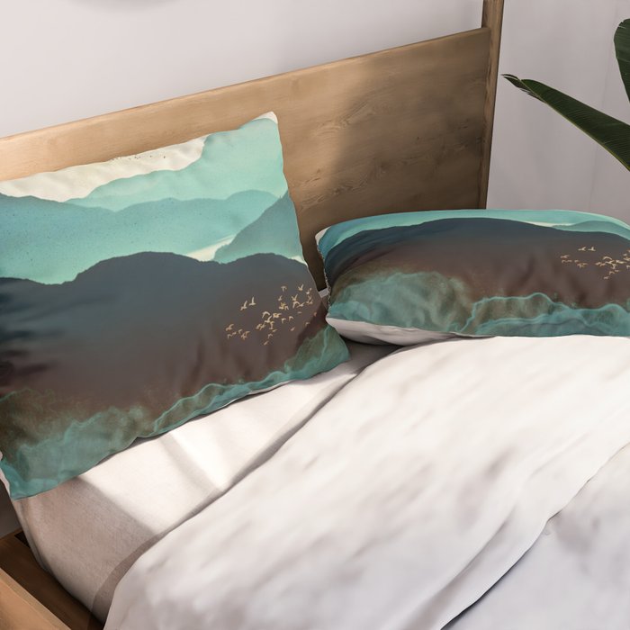 Indigo Mountains Pillow Sham Gallery Image 2