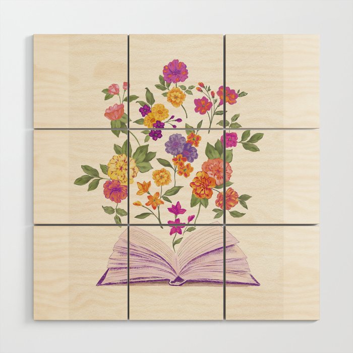 Open book blossom - Full color Wood Wall Art Gallery Image 1