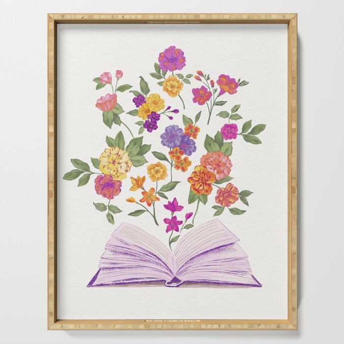 Open book blossom - Full color Serving Tray Gallery Image 1