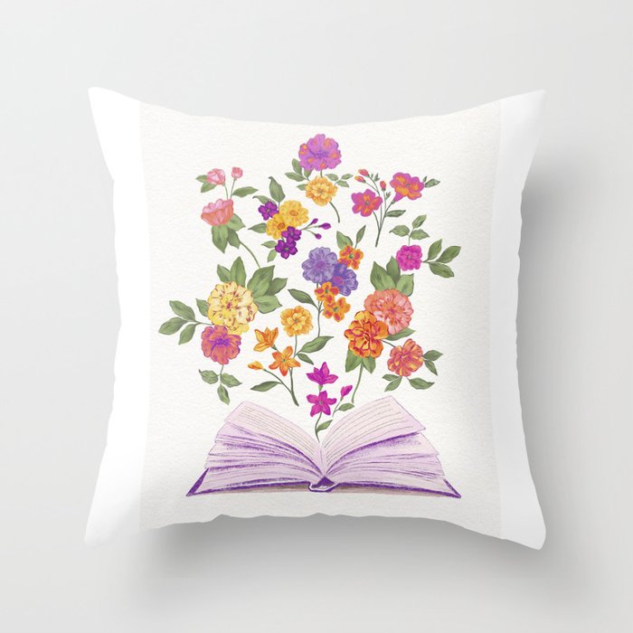 Open book blossom - Full color Throw Pillow Gallery Image 6