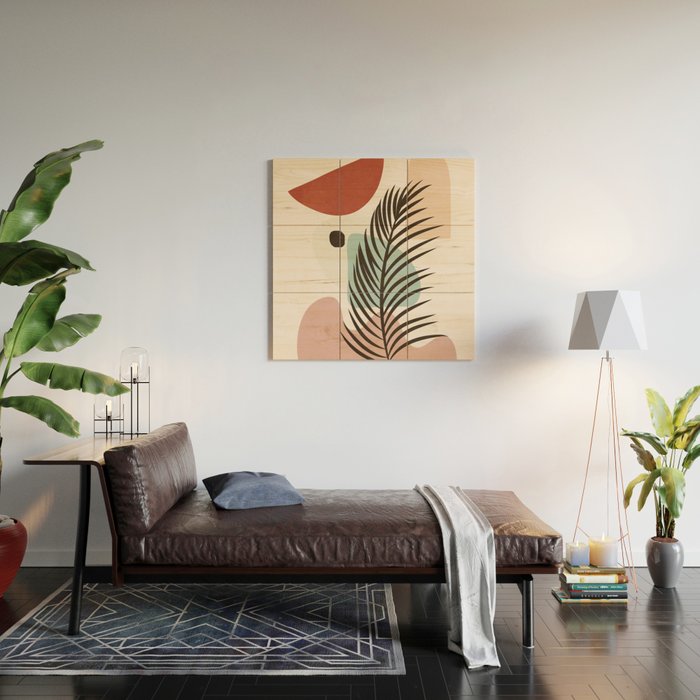 Leaf Design 02 Wood Wall Art Gallery Image 2