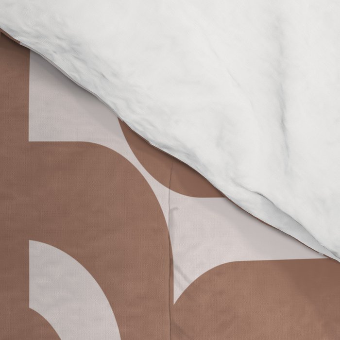 Mid Century Modern Contemporary Loop Pattern in Mocha Brown Comforter Gallery Image 4