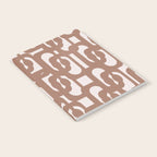 Mid Century Modern Contemporary Loop Pattern in Mocha Brown Notebook Gallery Image 2