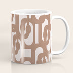 Mid Century Modern Contemporary Loop Pattern in Mocha Brown Coffee Mug Gallery Image 1