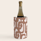 Mid Century Modern Contemporary Loop Pattern in Mocha Brown Wine Chiller Gallery Image 2