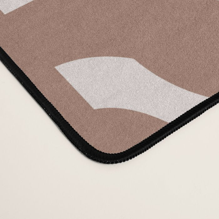 Mid Century Modern Contemporary Loop Pattern in Mocha Brown Desk Mat Gallery Image 4