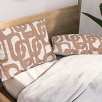Mid Century Modern Contemporary Loop Pattern in Mocha Brown Pillow Sham Gallery Image 2