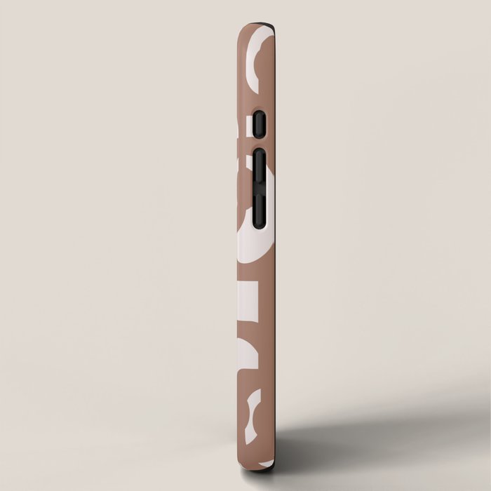 Mid Century Modern Contemporary Loop Pattern in Mocha Brown iPhone Case Gallery Image 2