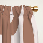 Mid Century Modern Contemporary Loop Pattern in Mocha Brown Window Curtain Gallery Image 2