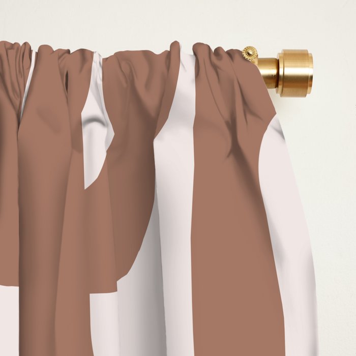 Mid Century Modern Contemporary Loop Pattern in Mocha Brown Window Curtain Gallery Image 2