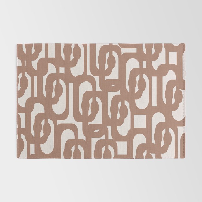 Mid Century Modern Contemporary Loop Pattern in Mocha Brown Rug Gallery Image 2