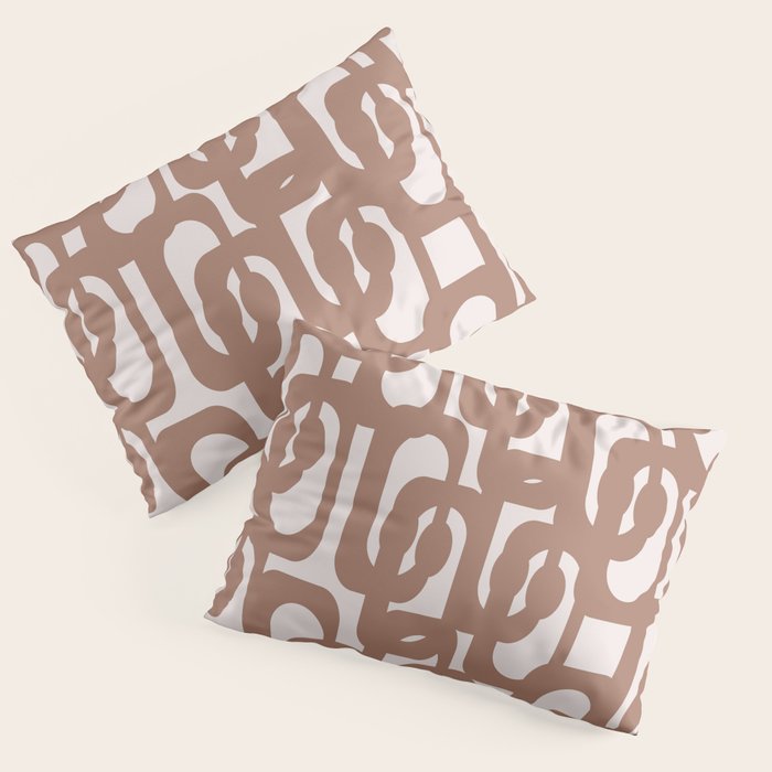 Mid Century Modern Contemporary Loop Pattern in Mocha Brown Pillow Sham Gallery Image 1