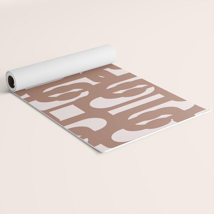 Mid Century Modern Contemporary Loop Pattern in Mocha Brown Yoga Mat Gallery Image 2