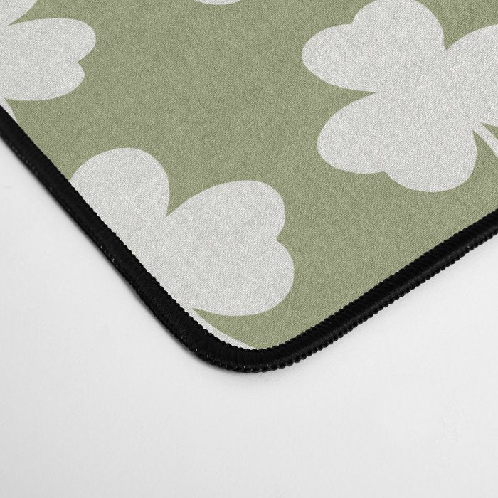 Clovers XXVIII Natural Green Botanical Pattern Desk Mat Gallery Image 4