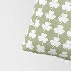 Clovers XXVIII Natural Green Botanical Pattern Pillow Sham Gallery Image 4