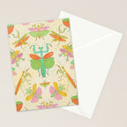 Whimsical Praying Mantis Retro Colors  Stationery Card Gallery Image 2