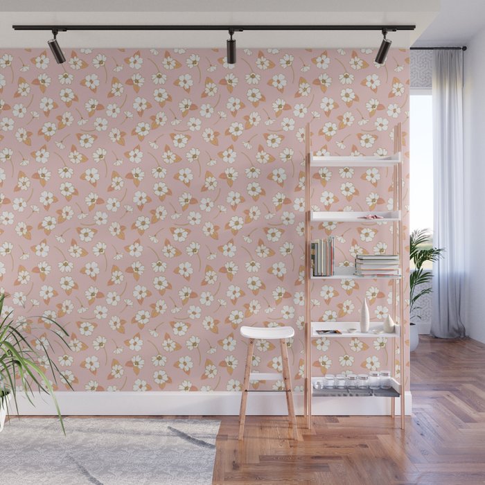 Spring Garden Dlicate Blooms - Pink Wall Mural Gallery Image 1