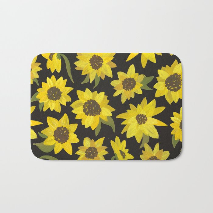 Sunflowers Acrylic on Charcoal Bath Mat Gallery Image 1