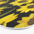Sunflowers Acrylic on Charcoal Bath Mat Gallery Image 3