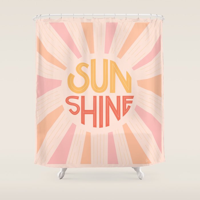 Sunshine Hand Lettering Shower Curtain Gallery Image 1