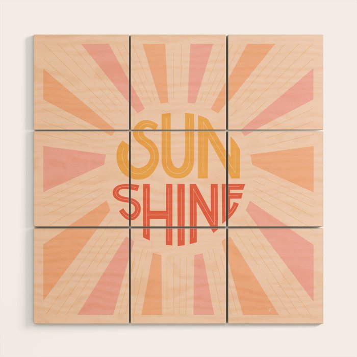 Sunshine Hand Lettering Wood Wall Art Gallery Image 1