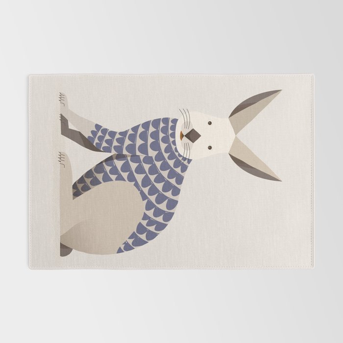 Whimsical European Hare Rug Gallery Image 2