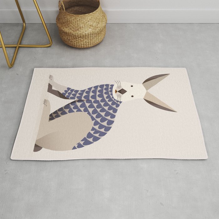 Whimsical European Hare Rug Gallery Image 1