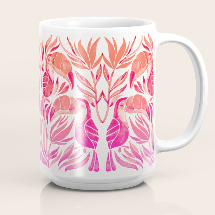Tropical Toucans - Pink OmbrÃ© Palette Coffee Mug Gallery Image 2