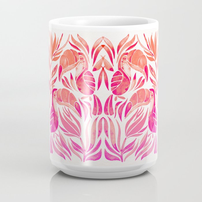 Tropical Toucans - Pink OmbrÃ© Palette Coffee Mug Gallery Image 4